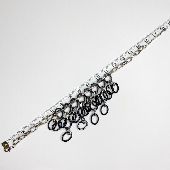 Black And Silvertone Fashion Necklace - Picture 5 of 5